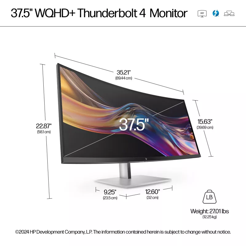 HP Series 7 Pro 37,5 tuuman WQHD+ Thunderbolt 4 -näyttö - 738pu