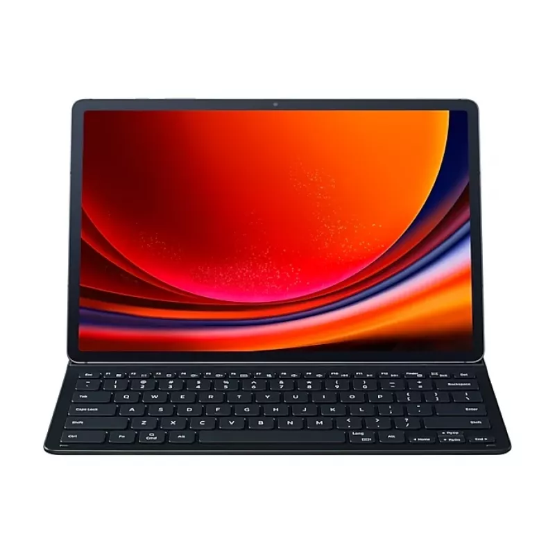 Tabletinäppäimistö Samsung EF-DX810BBGGDE Galaxy Tab S9+:lle — QWERTZ saksalainen asettelu, Pogo-Pin-telakointi, musta