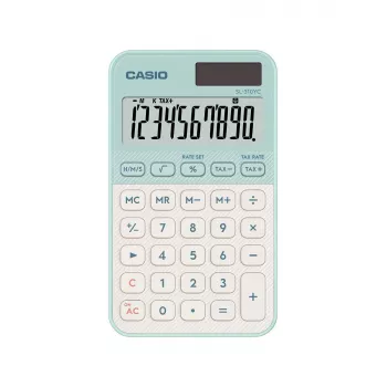 Taskulaskin CASIO SL-310YC tasku perus 10-numeroinen paristo/aurinko vaaleanvihreä