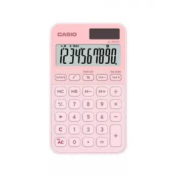 Taskulaskin CASIO SL-310YC — 10 numeroa, paristo/aurinko, vero- ja voittotoiminnot, vaaleanpunainen