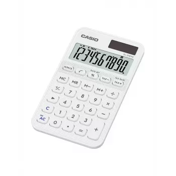 Taskulaskin CASIO SL-310YC tasku perus, 10-numeroinen, paristo/aurinko, valkoinen