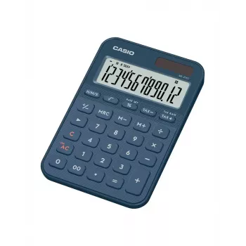 Pöytälaskin CASIO MS-20YC — 12-numeroinen, vero- ja voittotoiminnot, paristo/aurinko, laivastonsininen