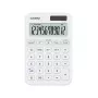 Pöytälaskin CASIO MS-20YC — 12-numeroinen, paristo/aurinko, vero- ja voittotoiminnot, valkoinen
