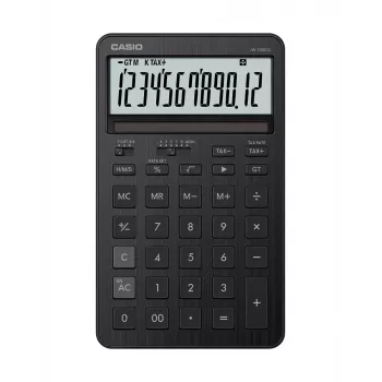 Pöytälaskin CASIO JW-200DQ – perus, 12-numeroinen, vero- ja voittotoiminnot, paristo/aurinko, musta