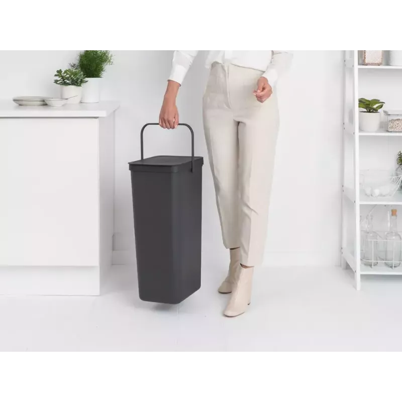 Brabantia Sort & Go 40L suorakaiteen muotoinen kierrätysjäteastia harmaa