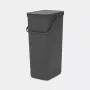 Brabantia Sort & Go 40L suorakaiteen muotoinen kierrätysjäteastia harmaa