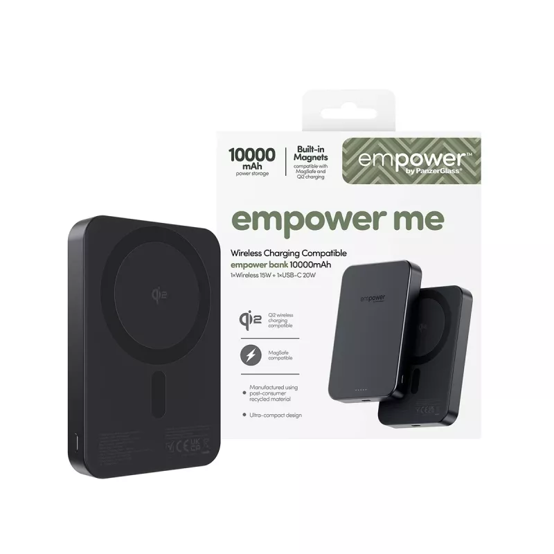 PanzerGlass empower™ kannettava varavirtalähde 10000mAh Space Black, 0,245 kg