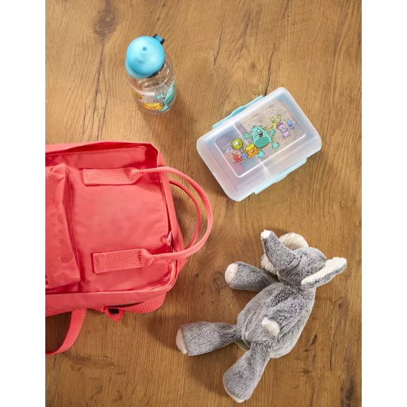 EMSA 518138 Kids Set Monster, 0,4 l juomapullo eväsrasialla, turkoosi