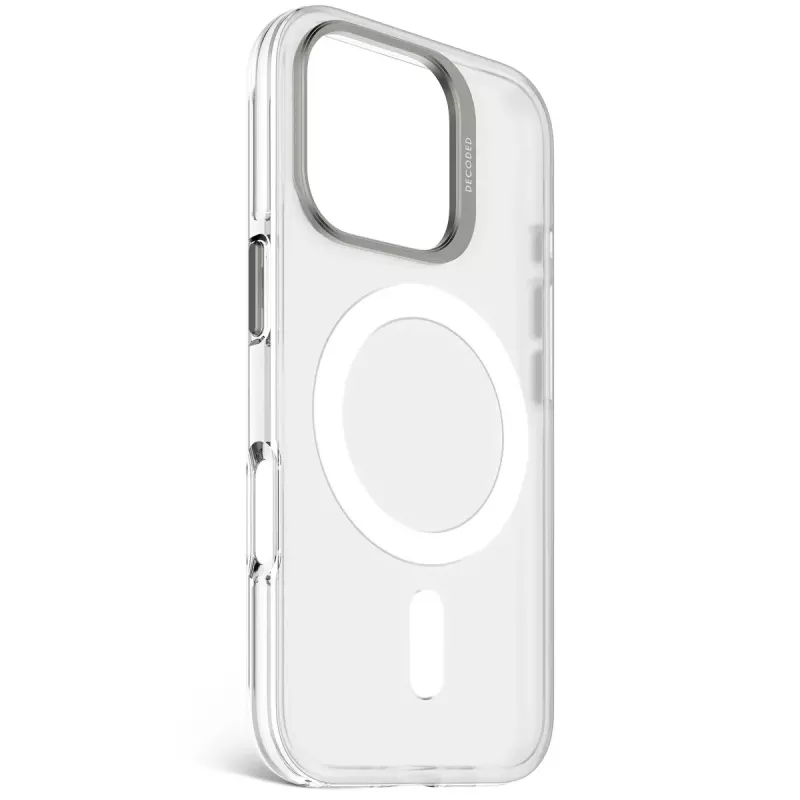 Puhelinkotelo Decoded Clear Case iPhone 16 Pro, polykarbonaatti, läpinäkyvä valkoinen, sopii 6,3