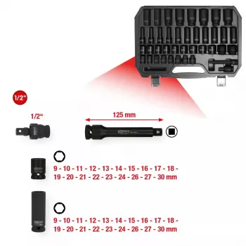 KS Tools 515.0065 -hylsyavainsarja 1/2