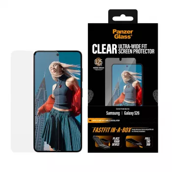 PanzerGlass -näytönsuojus Samsung New Galaxy S 2026 — Ultra-Wide Fit, PET+silikoni, FASTFIT