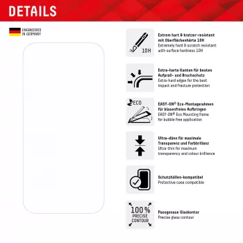 Displex näytönsuoja + kotelo Apple iPhone 15 Pro Max, Eco-asennuskehys, naarmuuntumaton