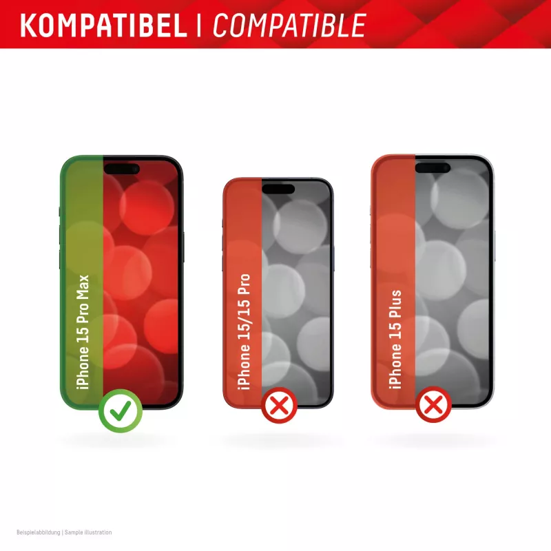 Displex näytönsuoja + kotelo Apple iPhone 15 Pro Max, Eco-asennuskehys, naarmuuntumaton