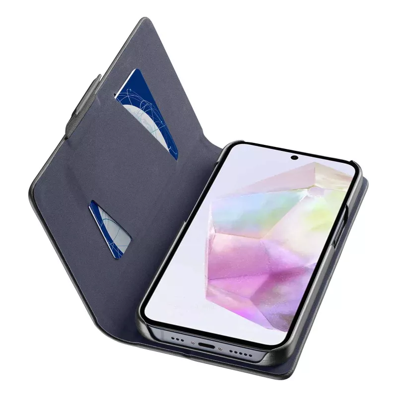 Cellularline Book - Galaxy A36/A56 kirjakotelo korttipaikalla ja magneettisulkimella