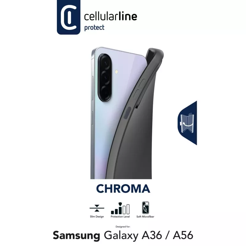 Cellularline Chroma – Galaxy A36/A56 värikäs pehmeä kumikotelo