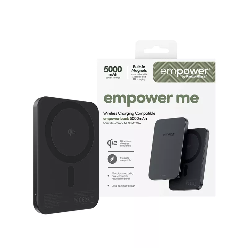 Varavirtalähde PanzerGlass empower™ 5000mAh Space Black kannettava laturi