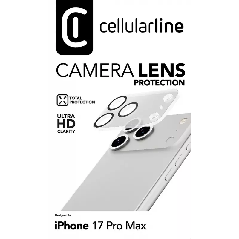 Cellularline kameran linssi - suojus iPhone 17 Pro Max -kameran linssille
