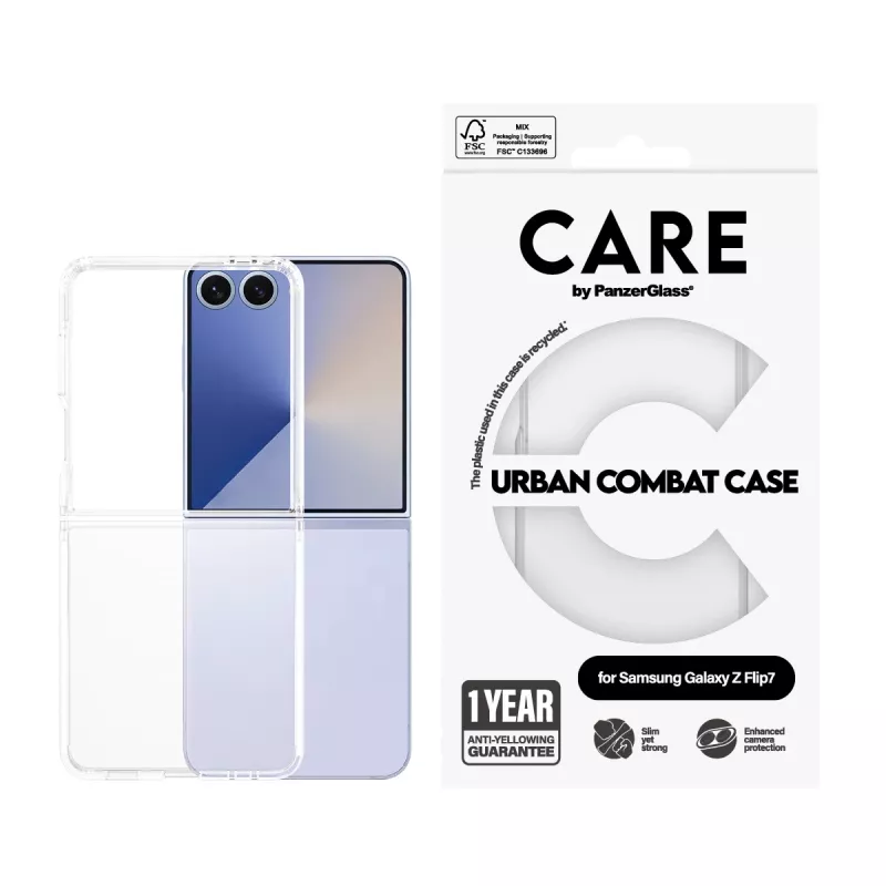 PanzerGlass CARE™ by ® Urban Combat -kotelo läpinäkyvä Samsung Galaxy Z Flip7