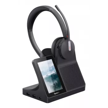 Yealink WH64 Dual -kuulokemikrofoni — johdollinen ja johdoton Bluetooth, suprauraalinen, panta, 50 m kantama, musta