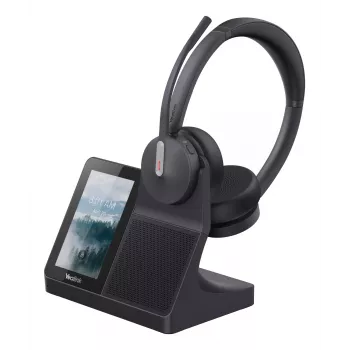 Yealink WH64 Dual -kuulokemikrofoni — johdollinen ja johdoton Bluetooth, suprauraalinen, panta, 50 m kantama, musta