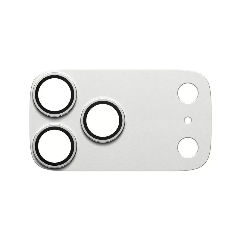 PanzerGlass Fender kameransuojus iPhone 17 Pro Max — silikoni, hopea, naarmu- ja iskunkestävä