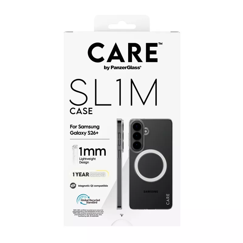 PanzerGlass CARE™ SL1M läpinäkyvä suojakotelo Qi Samsung Galaxy S26+ (6,7
