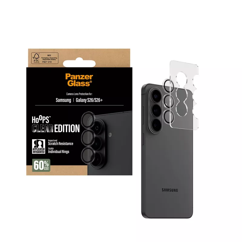 Kameraobjektiivin suojus PanzerGlass Hoops läpinäkyvä Samsung Galaxy S26 / S26+ (PG88885)