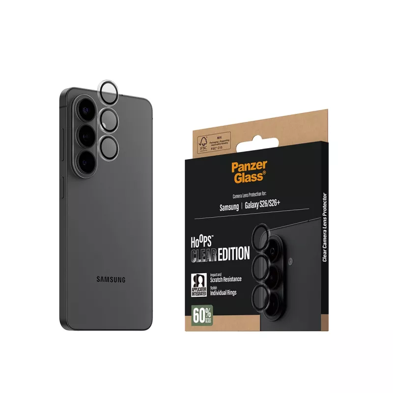 Kameraobjektiivin suojus PanzerGlass Hoops läpinäkyvä Samsung Galaxy S26 / S26+ (PG88885)