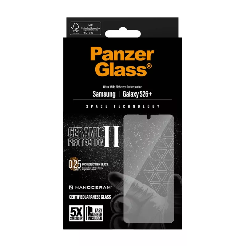 PanzerGlass ® Ceramic näytönsuojus Samsung Galaxy S26+ | Ultra-Wide Fit EasyAlignerilla