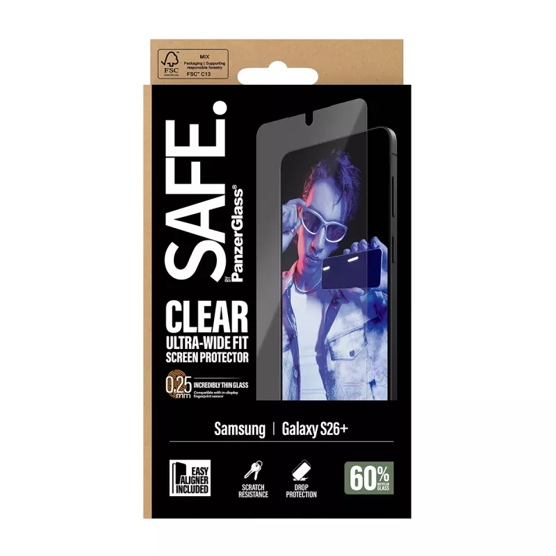 PanzerGlass SAFE. by ® näytönsuojakalvo Samsung New Galaxy S 2026 Plus | Ultra-Wide Fit EasyAlignerilla