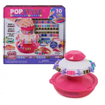 Cool Maker, PopStyle rannekorujen askartelusarja 170 helmeä, 10 rannekorua punotaan ja muotoillaan uudelleen (pakkaus voi vaihdella), askartelulelu yli 7-vuotiaille