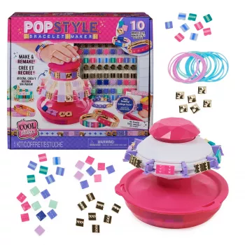 Cool Maker, PopStyle rannekorujen askartelusarja 170 helmeä, 10 rannekorua punotaan ja muotoillaan uudelleen (pakkaus voi vaihdella), askartelulelu yli 7-vuotiaille