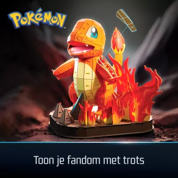 4D Build, Pokémon Charmander 3D-rakennussarja, Pokémon-figuuri, Kanto First Partner Collection, työpöytäkoriste, 241 osaa, yli 12-vuotiaille