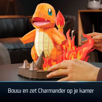 4D Build, Pokémon Charmander 3D-rakennussarja, Pokémon-figuuri, Kanto First Partner Collection, työpöytäkoriste, 241 osaa, yli 12-vuotiaille