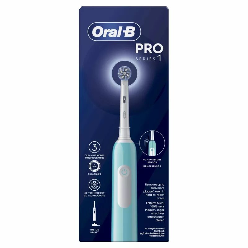 Oral-B Pro 1 Sensitive Clean sähköinen hammasharja aikuisille, pyörivä-värähtelevä, sininen