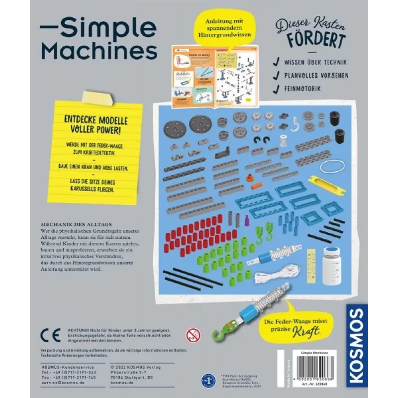 Kosmos Simple Machines, kokeilusarja, fysiikka, 8 vuosi/vuotta, monivärinen