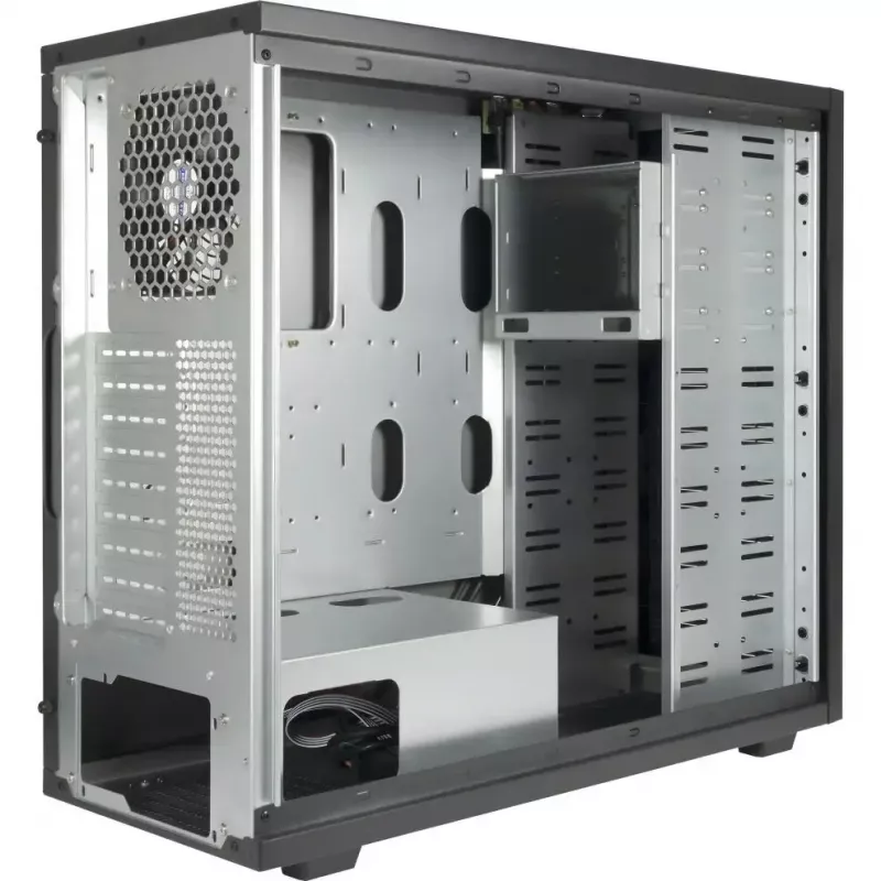 Tietokonekotelo INTER-TECH 88887382 Micro Tower musta — Micro Tower, tukee ATX/EATX/SSI EEB/Micro ATX/Mini-ITX, 7×3,5 inch paikkaa, 2×2,5 inch paikkaa, 10×5,25 inch paikkaa, 2×USB 3.2 Gen1