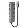Lindy 4-porttinen USB 3.0 -keskitin virtakytkimillä