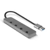 Lindy 4-porttinen USB 3.0 -keskitin virtakytkimillä