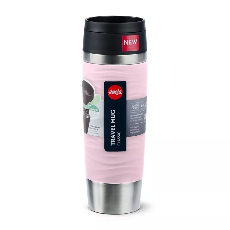 EMSA Travel Mug Waves Grande 500 ml pinkki, ruostumaton teräs