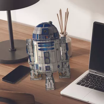 4D Build, Star Wars R2-D2 pahvimallirakennussarja 201 osaa | Star Wars lelu työpöytäkoriste | rakennuslelu | 3D-mallirakennussarjat aikuisille ja nuorille 12-vuotiaasta alkaen