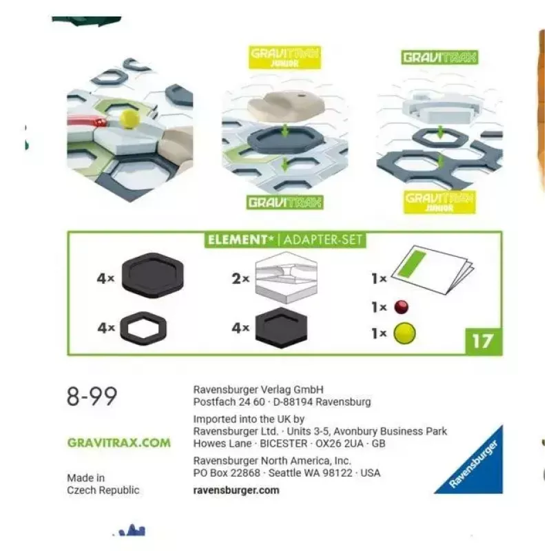 Laajennusadapterisarja Ravensburger GraviTrax 27532 ratarakenteluun