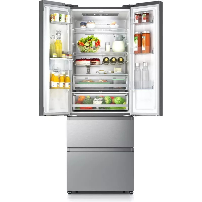 Hisense RF632N4WIE side-by-side-jääkaappi vapaasti seisova 485 L harmaa, ruostumaton teräs