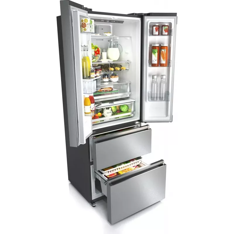 Hisense RF632N4WIE side-by-side-jääkaappi vapaasti seisova 485 L harmaa, ruostumaton teräs