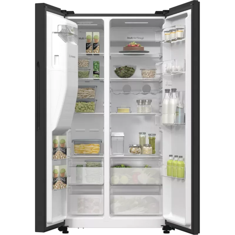 Hisense RS5P535NTFE side-by-side-jääkaappi vapaasti seisova 566 L musta