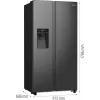 Hisense RS5P535NTFE side-by-side-jääkaappi vapaasti seisova 566 L musta
