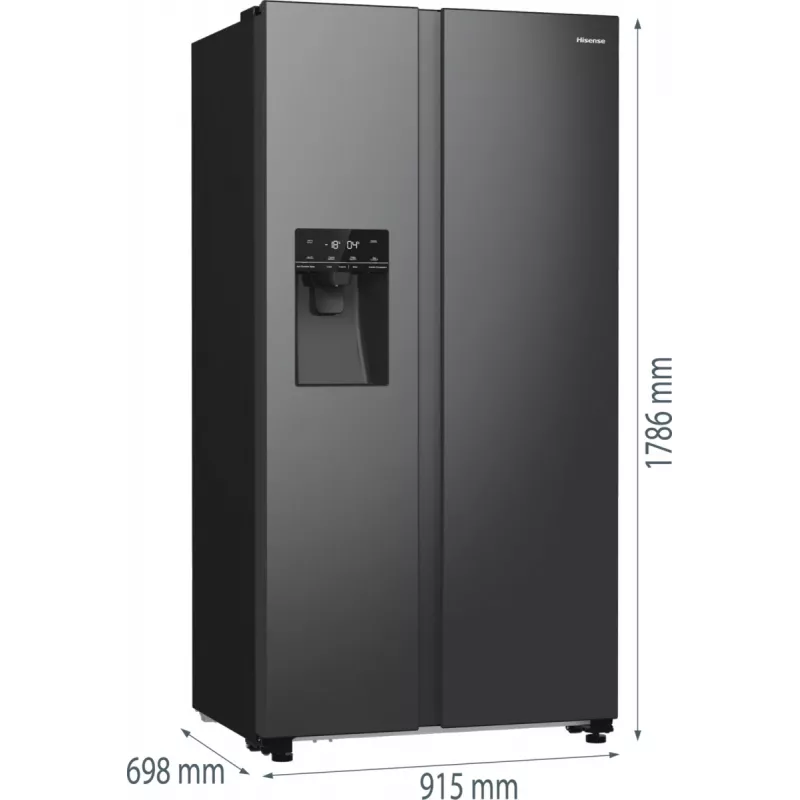 Hisense RS5P535NTFE side-by-side-jääkaappi vapaasti seisova 566 L musta