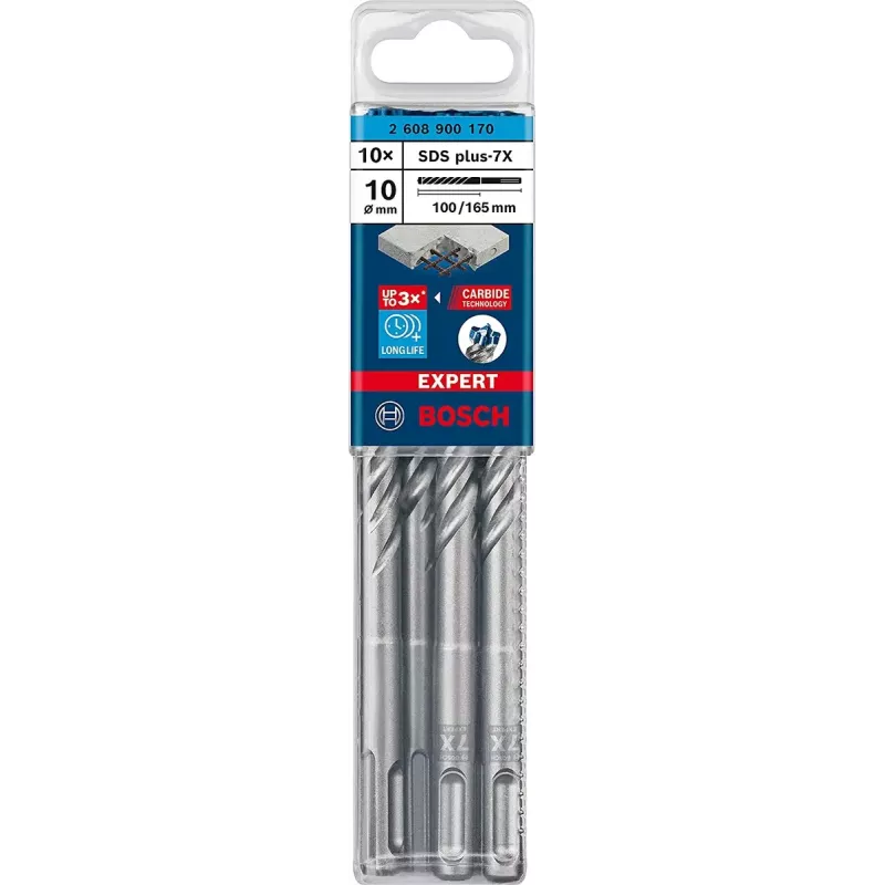 Bosch Expert SDS-plus-7X iskuporanterä 5 mm x 165 mm, 10 kpl (2608900158)