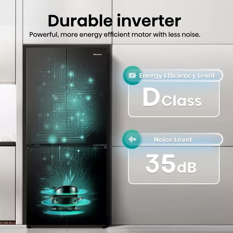 Hisense RQ5P470SAFD vapaasti seisova 483 L musta, ruostumaton teräs