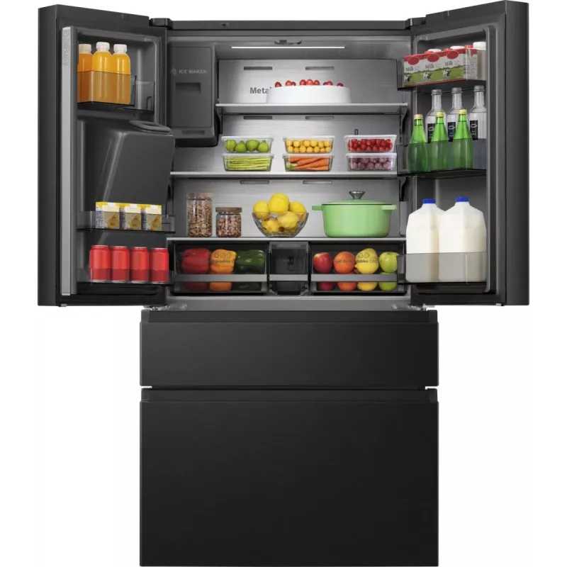 Hisense RF728N4SBFE side-by-side-jääkaappi vapaasti seisova 560 L musta